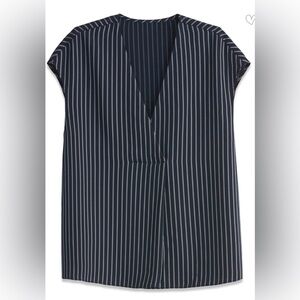 Rachel Roy Collection Blue and white striped sleeveless top